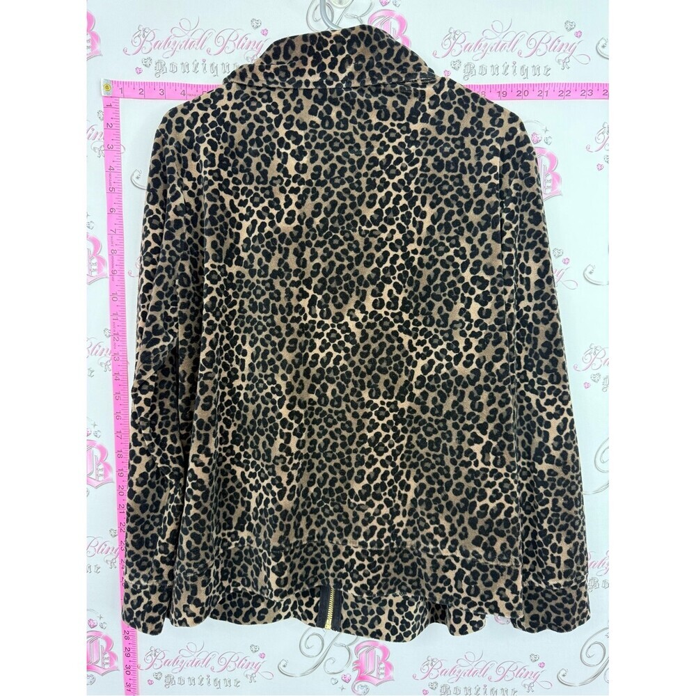 Style & Co. Leopard Print Zip-Front Bomber Jacket - Brown/Black - Picture 2 of 9